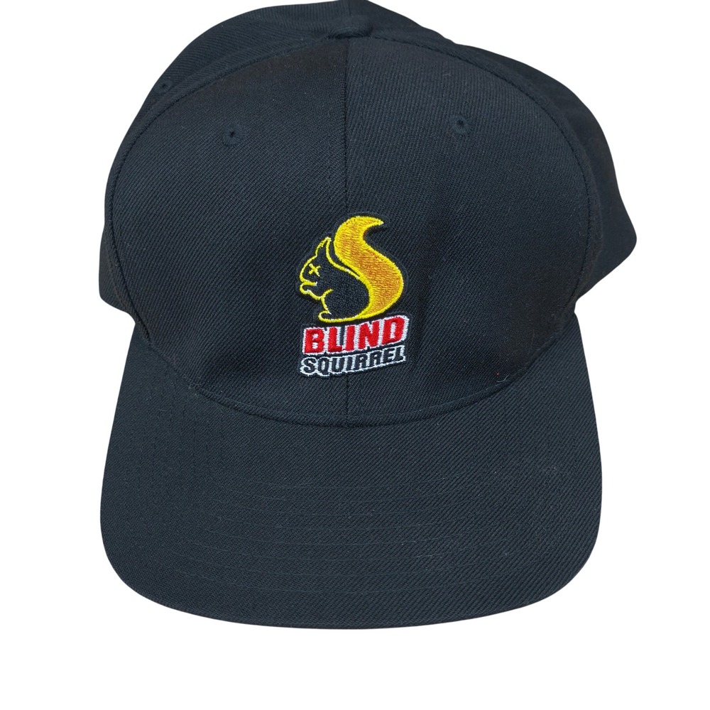 Blind Squirrel Snapback Hat Black Yupoong Classics Flat Brim Adjustable Cap Mens